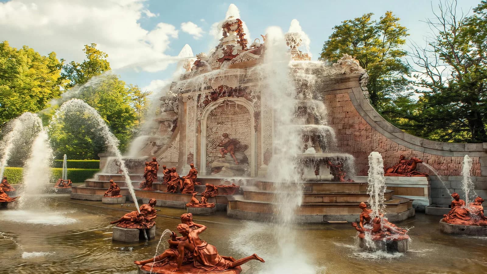 Fuente de los Baños de Diana en los jardines de La Granja de San Ildefonso