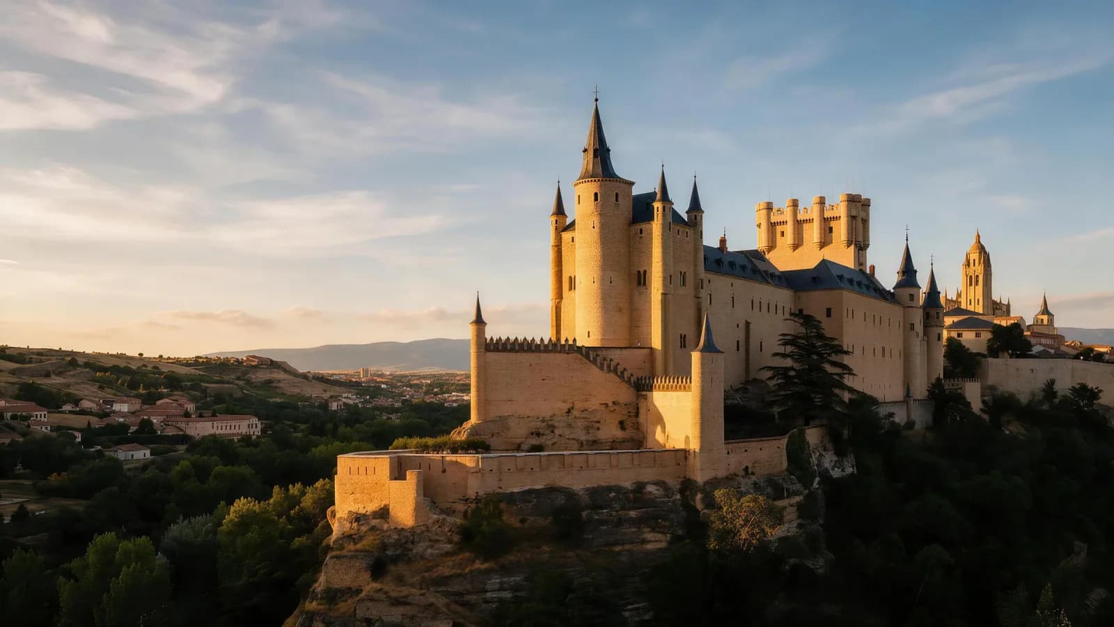 Alcázar de Segovia sobre la confluencia del Eresma y el Clamores